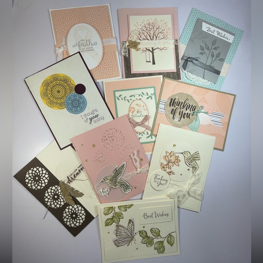 10 Handmade Inspirational/Uplifting/Motivation Stampin Up! Cards! NEW